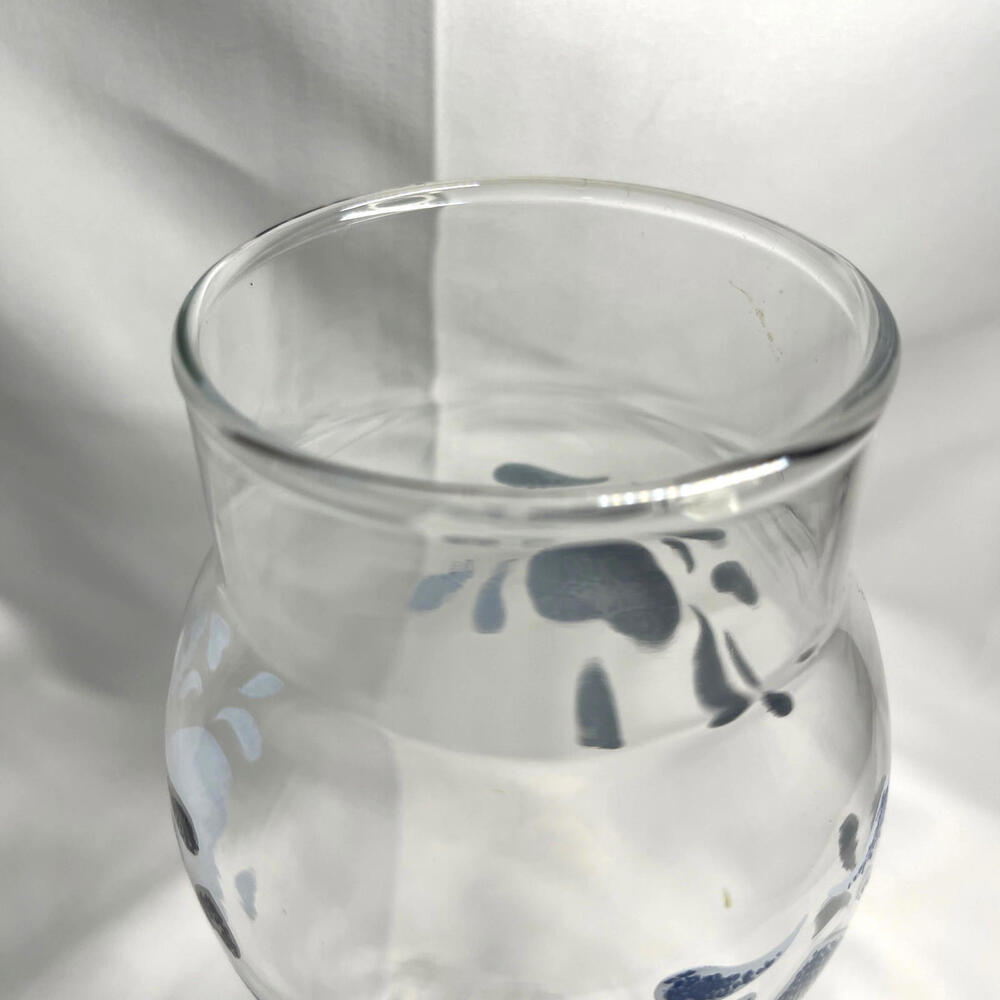 Corelle Blue Hearts Sponge Glass Hurricane Chimney Shade 3" Fitter - Picture 4 of 5